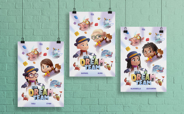 Kostenloses personalisiertes Poster für zwei Geschwister