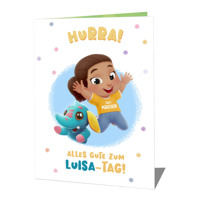 Alles Gute zum Melina-Tag, Elefäntlein-Motiv, blau