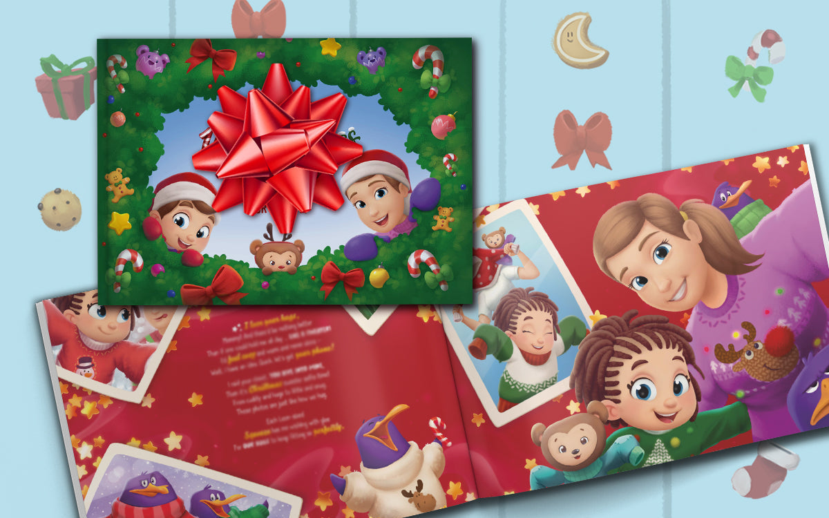 Ein personalisiertes Buch über die Weihnachtswünsche deines Kindes für Mama oder Papa