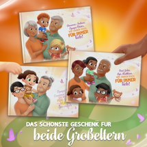 Teile die Liebe mit unserem personalisierten Buch für 2 oder 3 Enkelkinder!