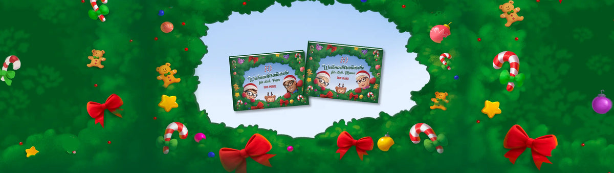 10 Weihnachtswünsche für dich, Papa & 10 Weihnachtswünsche für dich, Mama – dein kleiner Racker überbringt dir, seiner Mama oder seinem Papa, seine 10 allerliebsten Weihnachtswünsche!