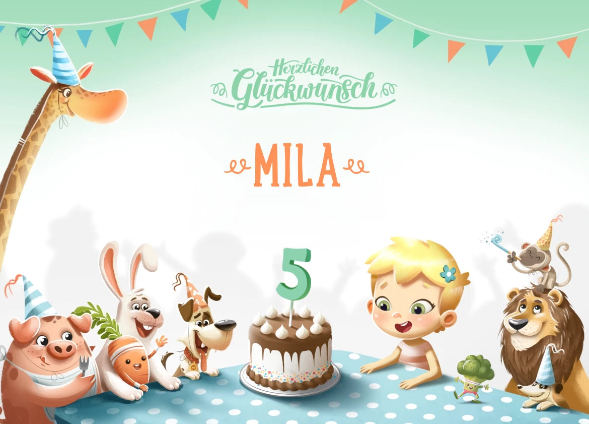 Herzlichen Glückwunsch zum 5. Geburtstag, Mila