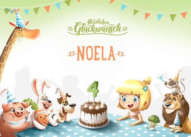 Herzlichen Glückwunsch zum 4. Geburtstag, Noela