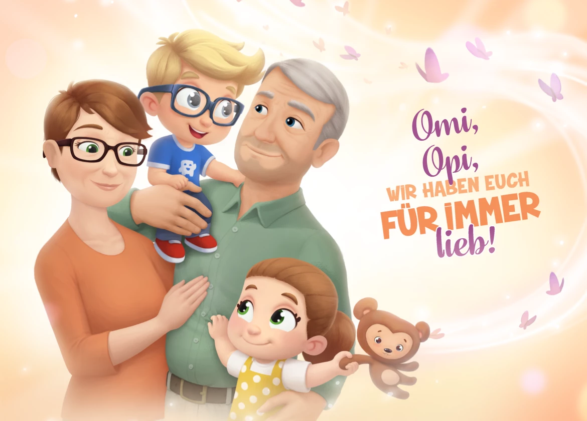 Omi, Opi, wir haben euch für immer lieb