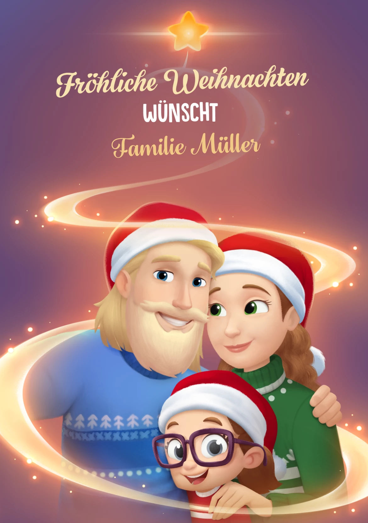 Fröhliche Weihnachten wünscht Familie Müller