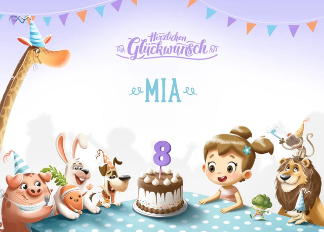 Herzlichen Glückwunsch zum 8. Geburtstag, Mia