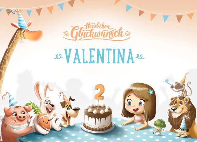 Herzlichen Glückwunsch zum 2. Geburtstag, Valentina