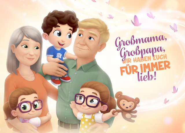 Großmama, Großpapa, wir haben euch für immer lieb