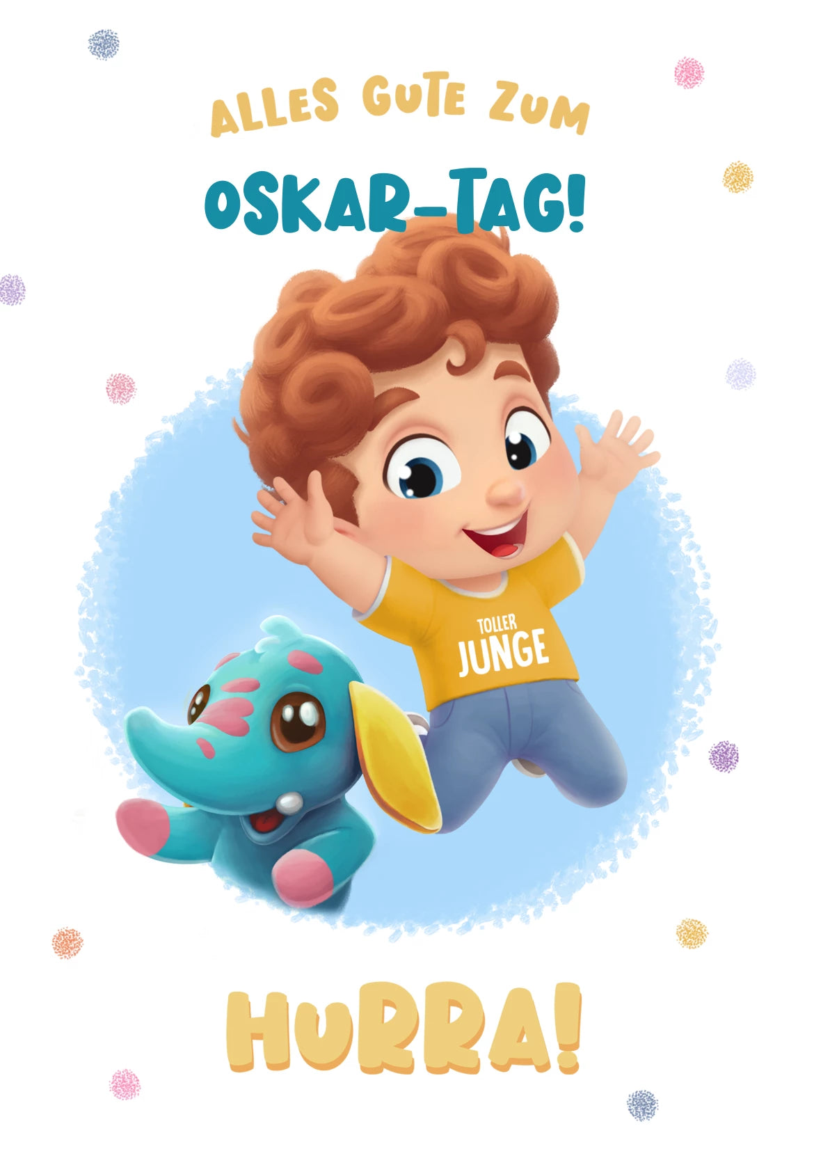 Alles Gute zum Melina-Tag, Elefäntlein-Motiv, blau