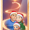 Weihnachtsfamilie (mit Mädchen) in Lila