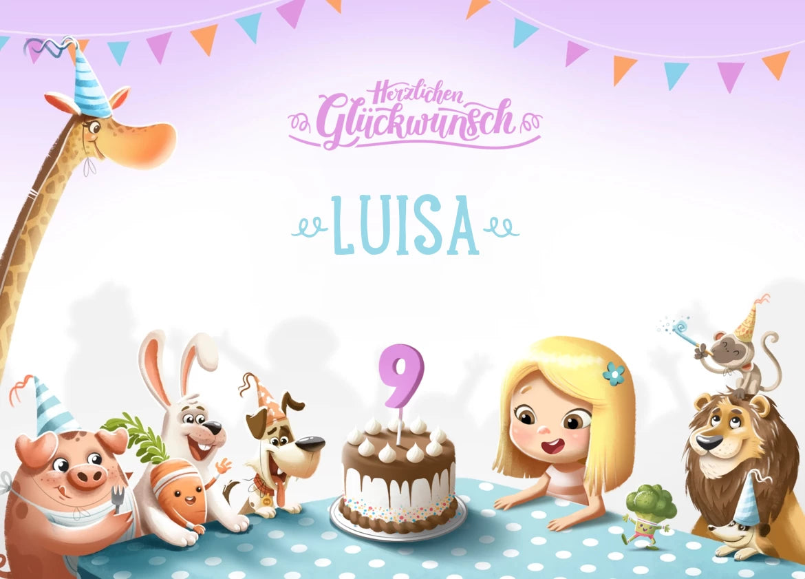 Herzlichen Glückwunsch zum 9. Geburtstag, Luisa