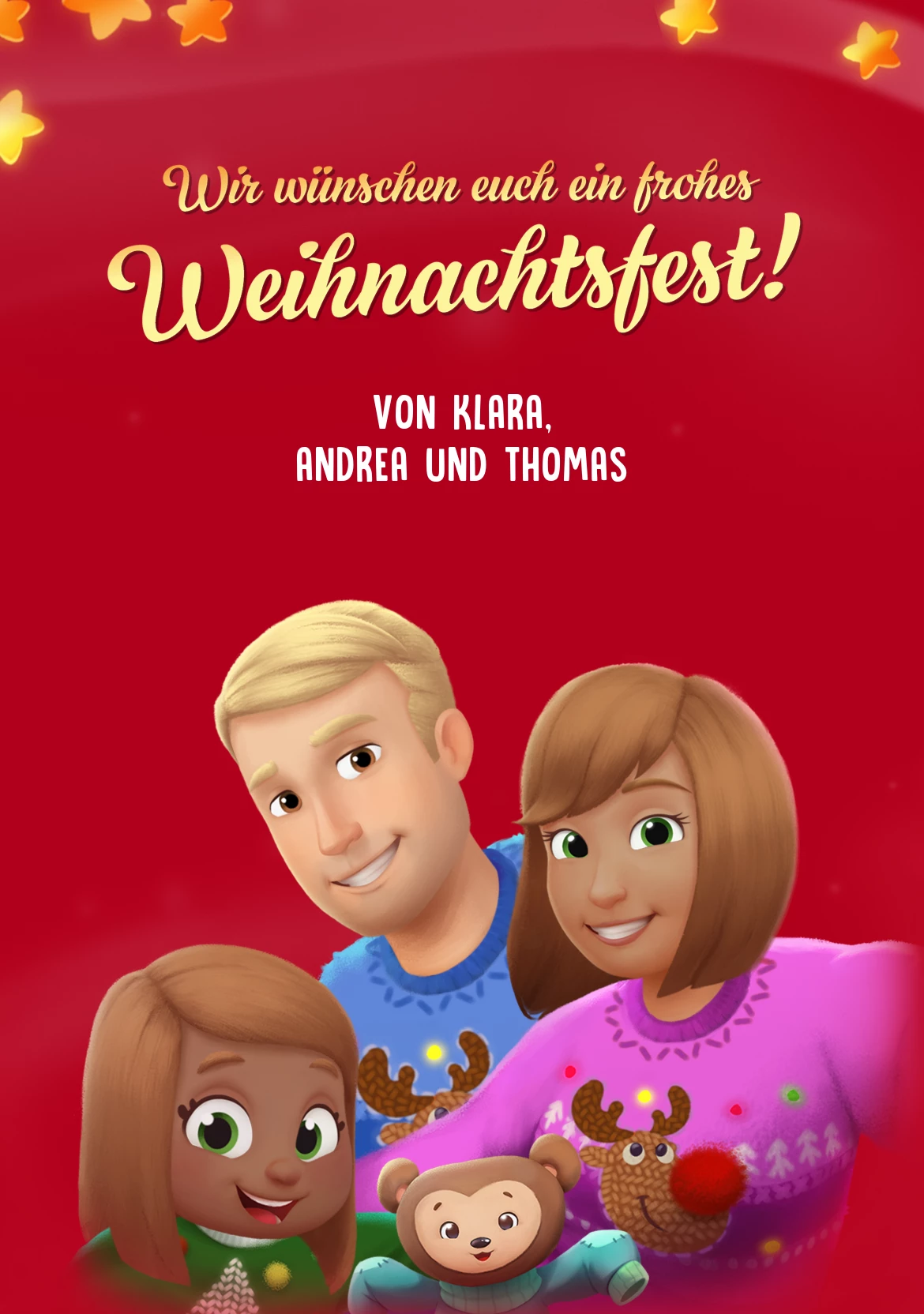 Weihnachtskarte für Familien