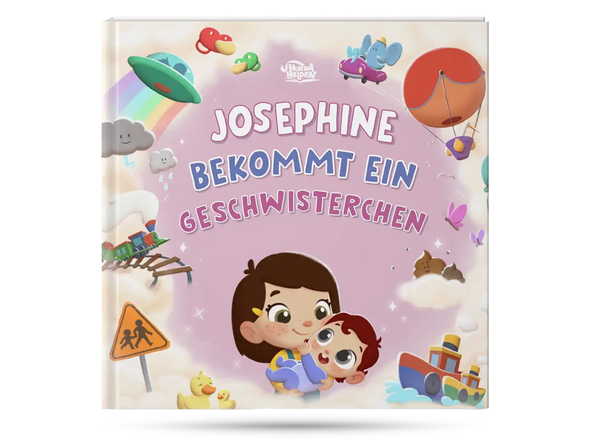 Das Cover des personalisierten Buches für große Schwestern.	