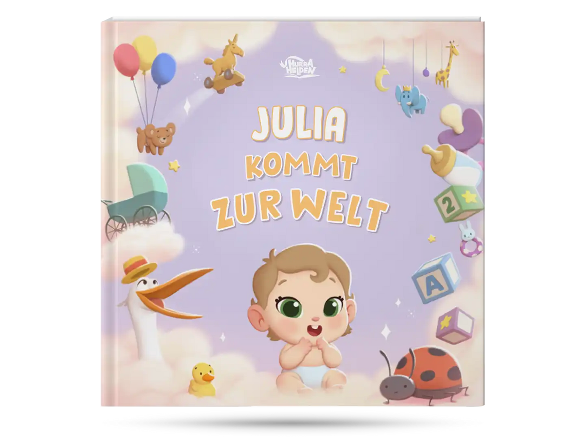 Neues personalisiertes Buch für Baby ist ein perfektes Geschenk für Neugeborene.	