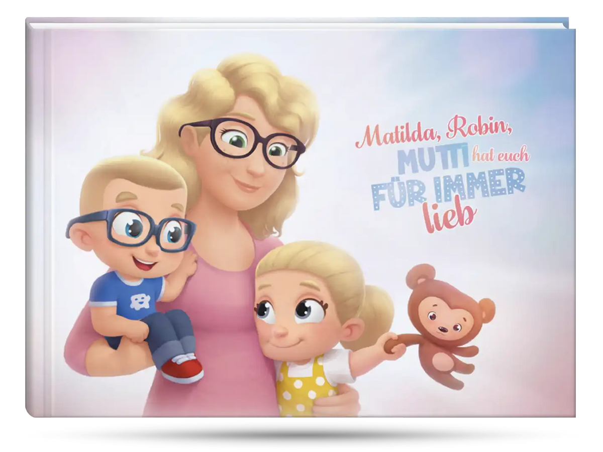 Das Cover unseres Bestsellers für Mütter und ihre beiden Kinder, der das beste Geschenk zum Jahrestag ist.