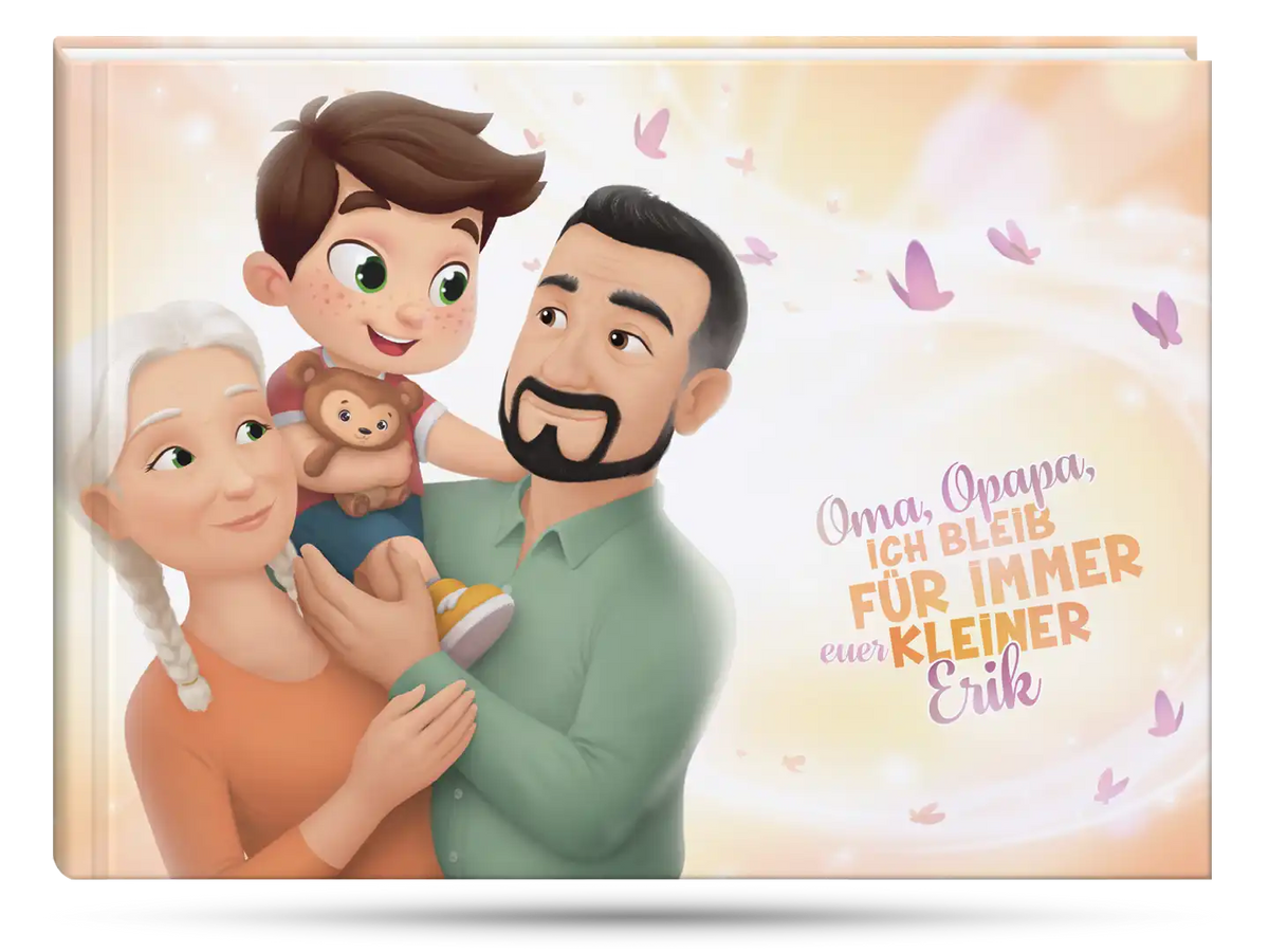Das Cover des Buches für Oma und Opa mit einem Enkelkind.