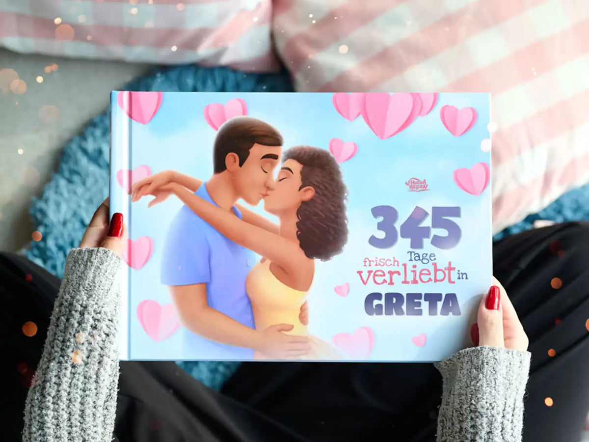 Unser romantisches Buch für Paare feiert eure Liebesgeschichte, zählt eure gemeinsamen Tage und ist das perfekte Geschenk für Jahrestage, Valentinstag oder besondere Anlässe.