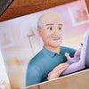 Eine Illustration des personalisierten Großvaters aus dem Buch von Hurra Helden. 