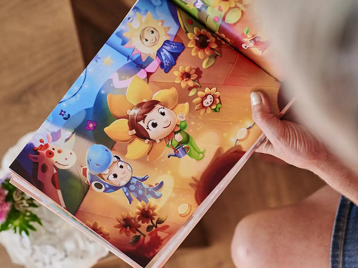 Eine süße Seite aus dem personalisiertem Buch für Enkelkinder und Omas. 