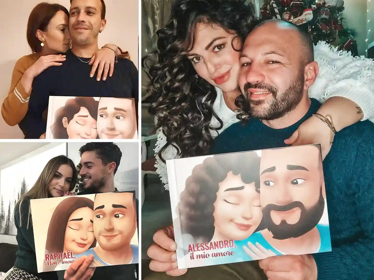 Ehemänner, die von ihren Frauen ein personalisiertes Liebesbuch von Hurra Helden erhalten haben. 