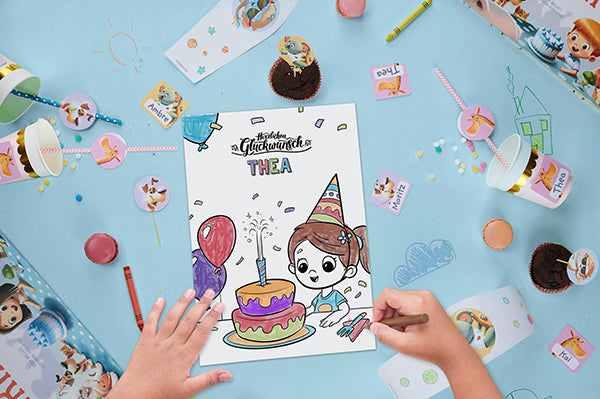 Kostenloses personalisiertes „Alles Gute zum Geburtstag“-Malbuch