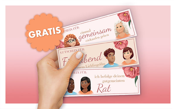 Kostenlose personalisierte Gutscheine für Mama
