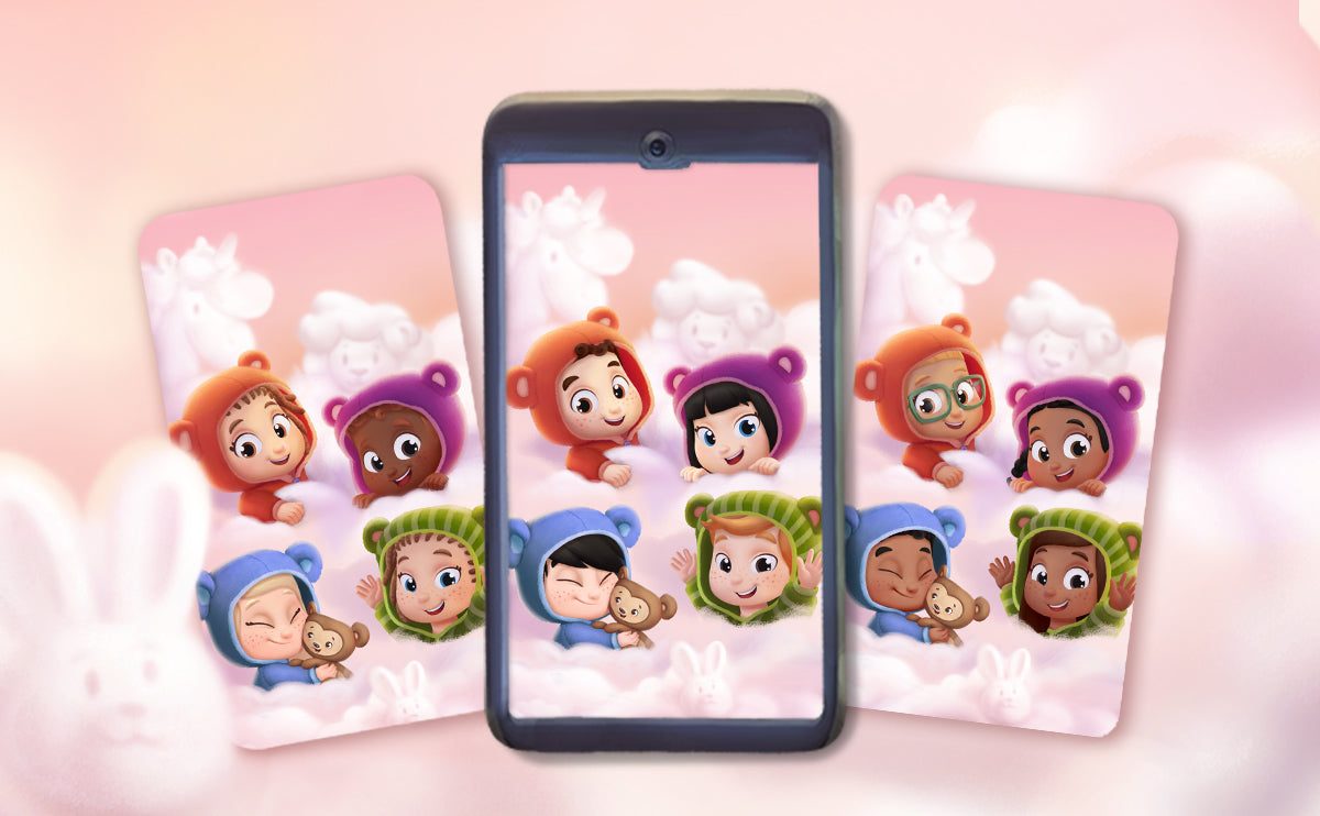 Handy-Hintergrundbild für vier Kinder
