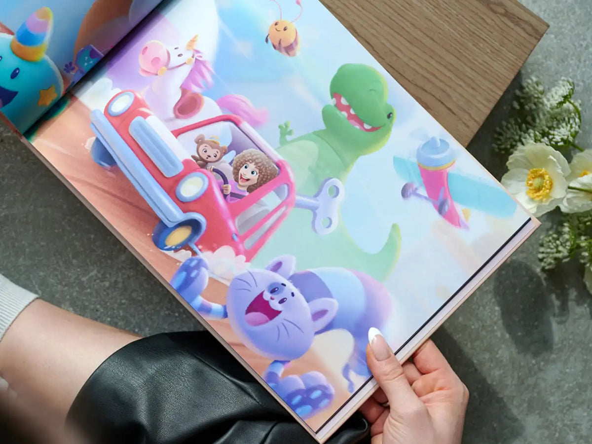 Lustige personalisierte Illustrationen, bei denen deine Mutter die Heldin des Buches ist.