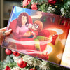 Eine süße Illustration aus einem personalisierten Weihnachtsbuch für Mama und ihre Kleinen.