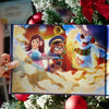 Eine lebendige Illustration aus einem personalisierten Weihnachtsbuch.