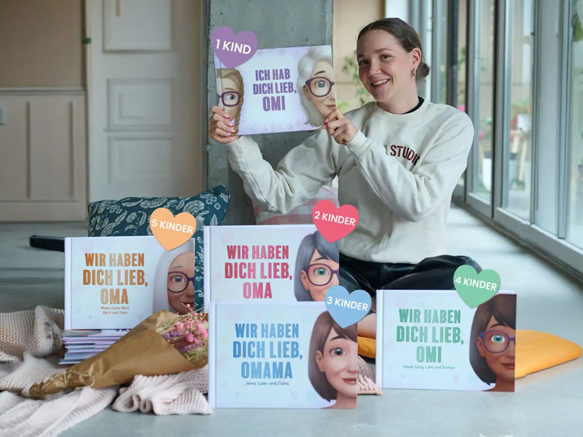 Eine neue Sammlung personalisierter Bücher für Omas mit 2 bis 5 Enkelkindern.