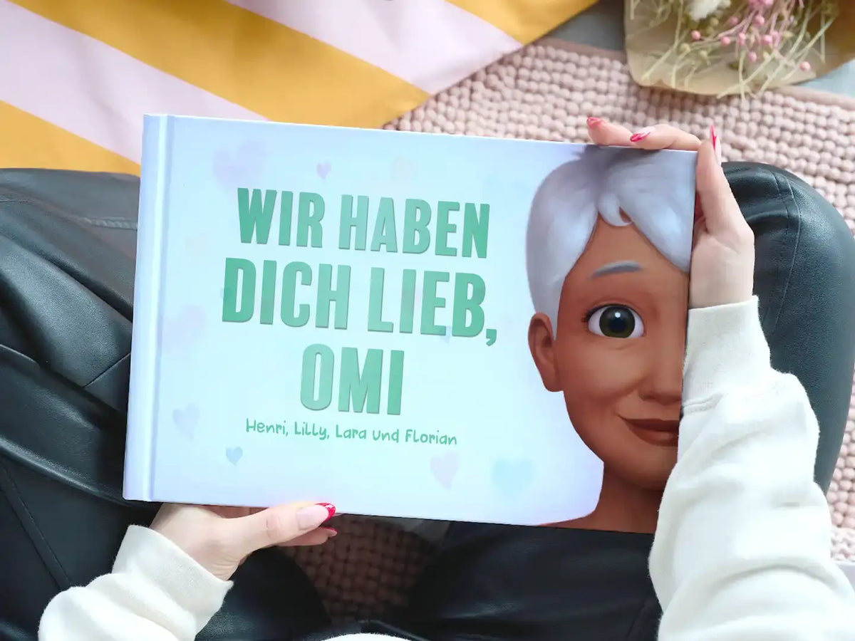 Ein neues personalisiertes Buch für Oma von ihren vier Kindern.
