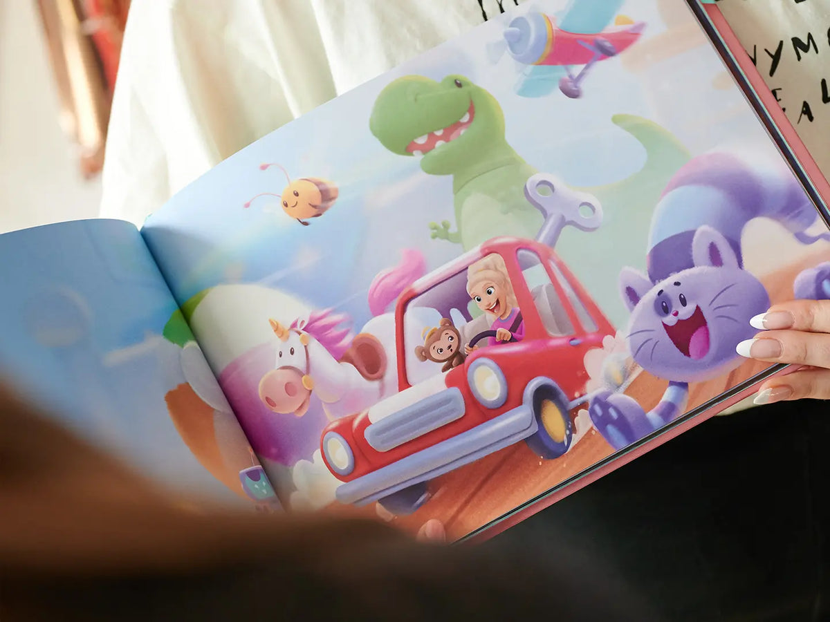 Eine lebendige Illustration aus einem personalisierten Buch, das ein tolles Geschenk für Ihren Freund ist.
