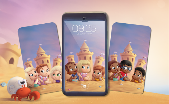 Personalisiertes Handyhintergrundbild – drei Kinder