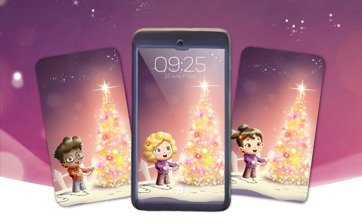 Kostenloses personalisiertes Weihnachtshintergrundbild für ein Kind