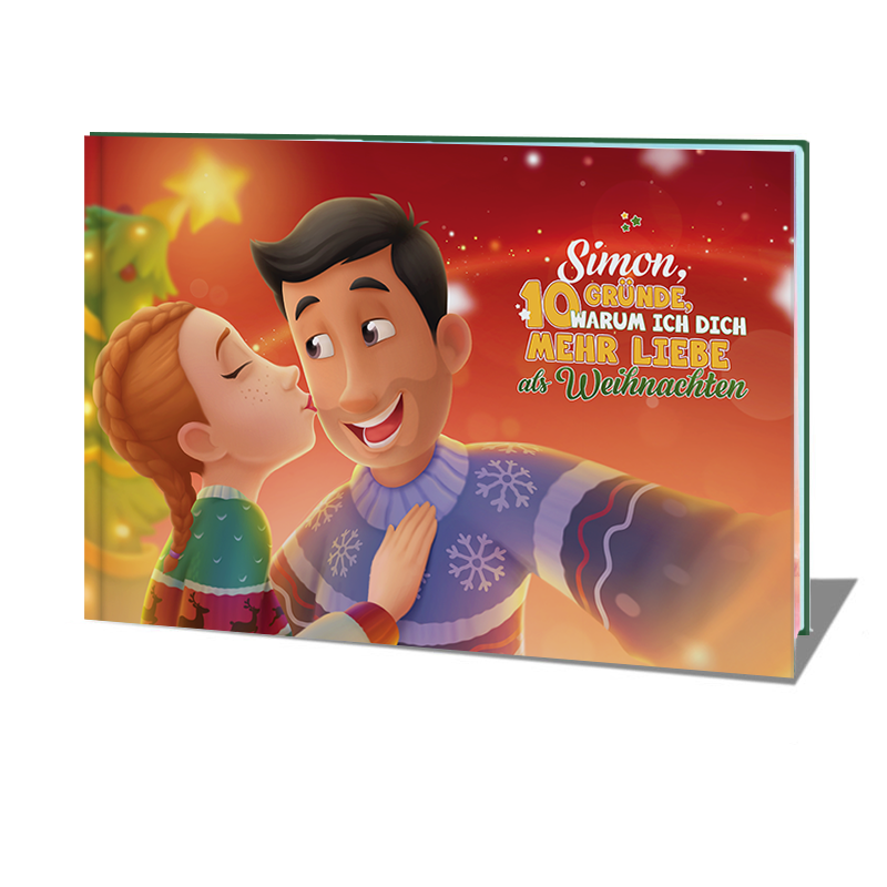 Einzigartige Geschenkidee zu Weihnachten für den Freund oder Ehemann – ein personalisiertes Liebesbuch für Paare.