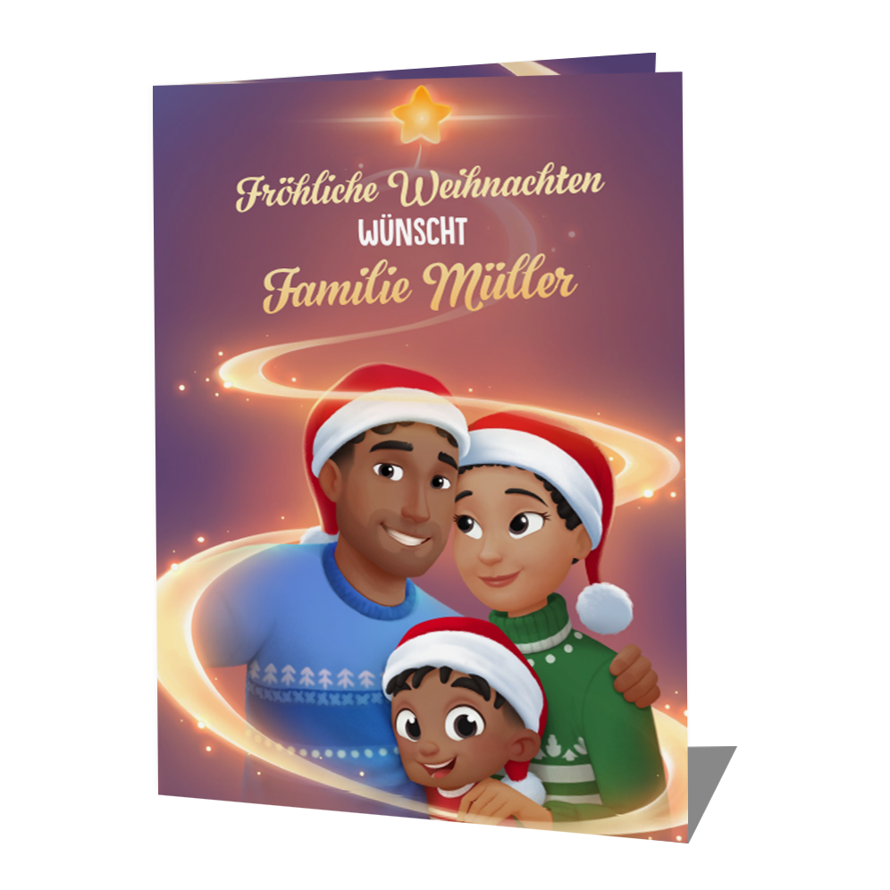 Fröhliche Weihnachten wünscht Familie Müller