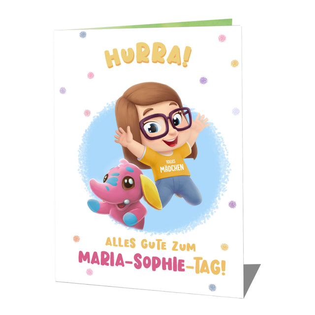 Alles Gute zum Greta-Tag, Elefäntlein-Motiv, rosa